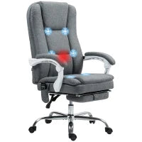 HOMCOM Six-Point Office Massage Chair, with Heat - Grey