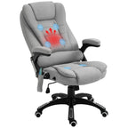 Vinsetto Office Chair, Ergonomic Fabric Desk Chair with 6-Point Massage and Back Heated, Arms, Lumbar Support, Light Grey