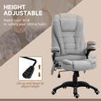 Vinsetto Office Chair, Ergonomic Fabric Desk Chair with 6-Point Massage and Back Heated, Arms, Lumbar Support, Light Grey