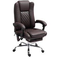HOMCOM Executive Office Chair with 6-point Massage and Heat - Dark Brown
