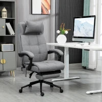 Vinsetto Office Chair with 6-point Vibration Massage and Heat, Computer Chair with Adjustable Height, Head Pillow, Footrest for Home, Grey
