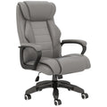 Vinsetto Office Chair with 6-Point Maaage and Back Heat, PU Desk Chair with Padded Seat and Armrest, Computer Chair with Tilt Function for Home, Grey