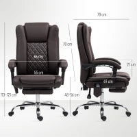 HOMCOM Executive Office Chair with 6-point Massage and Heat - Dark Brown