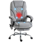 Vinsetto Massage Office Chair, Heated Reclining Computer Chair with Adjustable Height and Footrest, Grey