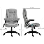 Vinsetto Office Chair, Ergonomic Fabric Desk Chair with 6-Point Massage and Back Heated, Arms, Lumbar Support, Light Grey