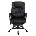 Vinsetto 6-Point Massage Office Chair, PU Leather Desk Chair with Adjustable Height and Footrest for Home Office, Black