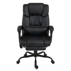 Vinsetto 6-Point Massage Office Chair, PU Leather Desk Chair with Adjustable Height and Footrest for Home Office, Black