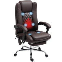 HOMCOM Executive Office Chair with 6-point Massage and Heat - Dark Brown
