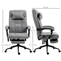 Vinsetto Office Chair with 6-point Vibration Massage and Heat, Computer Chair with Adjustable Height, Head Pillow, Footrest for Home, Grey