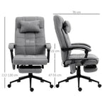 Vinsetto Office Chair with 6-point Vibration Massage and Heat, Computer Chair with Adjustable Height, Head Pillow, Footrest for Home, Grey