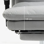 Vinsetto Office Chair with Footrest, Double Padding Ergonomic Desk Chair with 6-Point Vibration Massage and Back Heating, Microfibre Fabric with 135° Reclining Back, Grey