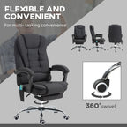 Vinsetto Six-Point Massage and Heated Office Chair - Black