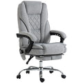Vinsetto Massage Office Chair, Heated Reclining Computer Chair with Adjustable Height and Footrest, Grey