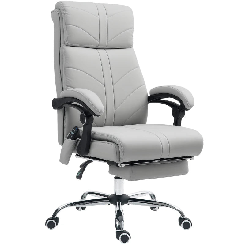 Vinsetto Faux Leather Massage Office Chair - Light Grey