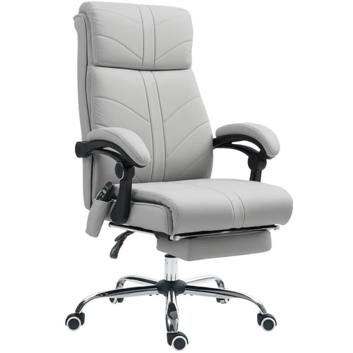 Vinsetto Faux Leather Massage Office Chair - Light Grey