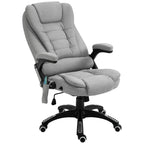 Vinsetto Office Chair, Ergonomic Fabric Desk Chair with 6-Point Massage and Back Heated, Arms, Lumbar Support, Light Grey