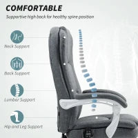 HOMCOM Six-Point Office Massage Chair, with Heat - Grey