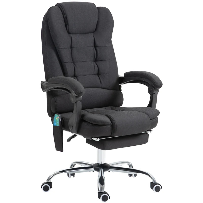 Vinsetto Six-Point Massage and Heated Office Chair - Black