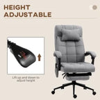 Vinsetto Office Chair with 6-point Vibration Massage and Heat, Computer Chair with Adjustable Height, Head Pillow, Footrest for Home, Grey