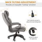 Vinsetto Office Chair with 6-Point Maaage and Back Heat, PU Desk Chair with Padded Seat and Armrest, Computer Chair with Tilt Function for Home, Grey