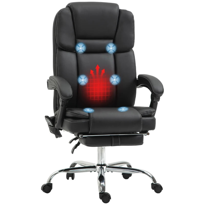 Vinsetto Six Point Vibrating Massage Office Chair - Black