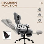 Vinsetto Office Chair with 6-point Vibration Massage and Heat, Computer Chair with Adjustable Height, Head Pillow, Footrest for Home, Grey