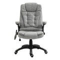 Vinsetto Massage Recliner Chair Heated Office Chair with Six Massage Points Microfiber Cloth 360° Swivel Wheels Grey
