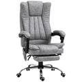 Vinsetto Office Chair with Massage and Heat, Microfibre Reclining Computer Desk Chair with Footrest and Adjustable Height, Swivel Wheels for Home Office, Grey