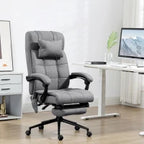Vinsetto Office Chair with 6-point Vibration Massage and Heat, Computer Chair with Adjustable Height, Head Pillow, Footrest for Home, Grey