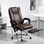 HOMCOM Executive Office Chair with 6-point Massage and Heat - Dark Brown
