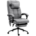 Vinsetto Office Chair with 6-point Vibration Massage and Heat, Computer Chair with Adjustable Height, Head Pillow, Footrest for Home, Grey
